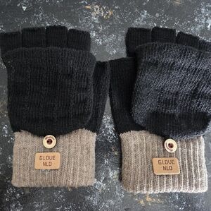 NEW Black and Brown Fingerless Gloves